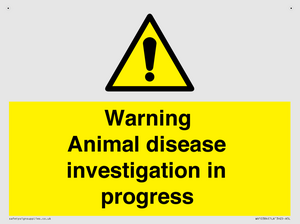 Warning Animal disease investigation in progress